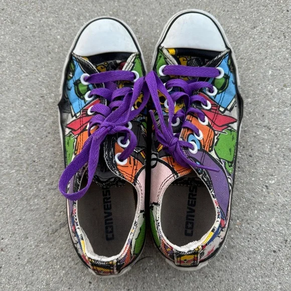 Converse Chuck Taylor All Star Sneakers Unisex Mens 5 Womens 7 rainbow graffiti - Picture 3 of 7